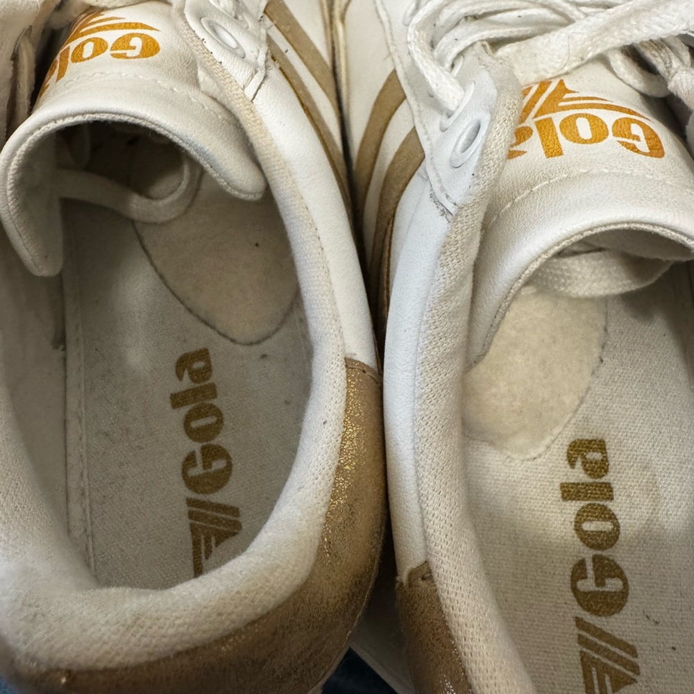 Gola White and Gold Women's Athletic Sneakers - Picture 6 of 7